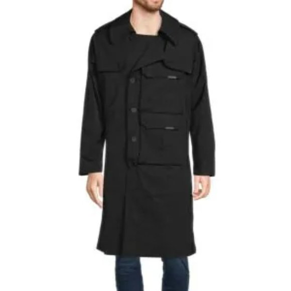 NWT $895 NEW RtA WYATT BLACK TRENCH COAT SZ XS